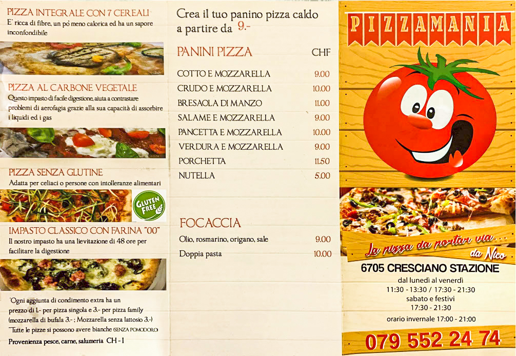 Menu Pizzeria Pizzamania-1